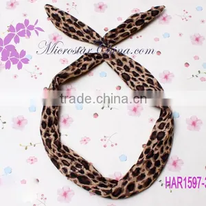 Stock Fashion Jewelry Rabbit Tiger Color Round Dot Stripe Lace Hairband For Girls thumbnail-1