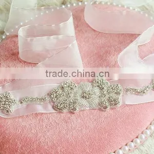 Fashion Design Bling Bling Decorative Crystal Rhinestone Applique For Bridal Sash WA013 thumbnail-2
