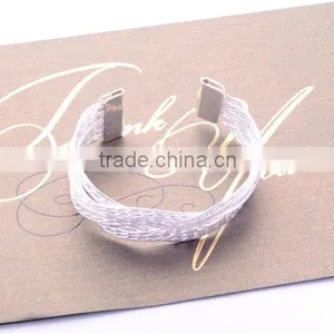>>>European Style Women Girl Modern Jewelry Silver And Gole Plated Open Cuff Bangles Bracelets/ thumbnail-3