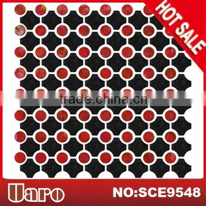 Red and Black Iridescent Decorative Mosaic thumbnail-1