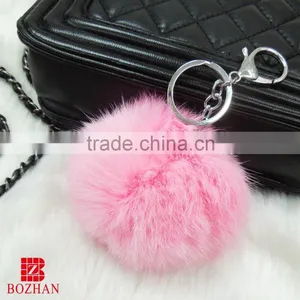 Cute Pink Pompom Keyring for Gift thumbnail-2