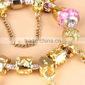 2015 Fashion Newly Developed Silver Snake Chain Customizable 925 Bracelet With European Beads thumbnail-4
