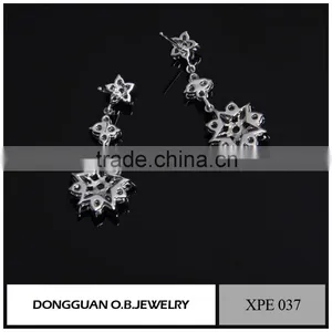 Beautiful Sterling Silver Earring for Lady, Wholesale Bridal Jewelry Flower Earring Design thumbnail-3