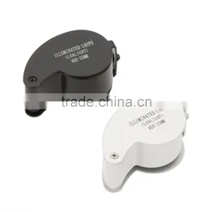 Pocket 40X 25mm Magnifying Glass Magnifier Folding Jewelry Loupe Loop Led Light thumbnail-1