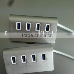 New Portable USB 3.0 4 Port Aluminum USB Splitter Hub With USB Cable thumbnail-6