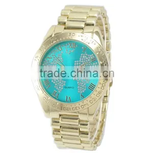 Hot Selling Fashion Design Colorful Map Dials Good Qiality Alloy Bracelet Watches Ladies Women thumbnail-4