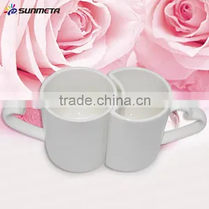Heart Shape Ceramic Couple Mug,wholesale White Couple Mug thumbnail-5