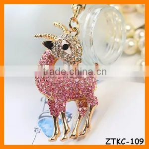 2014 Elegant Animal Rhinestone Deer Pendant Key Chain, Gift Bag Pendant ZTKC-109 thumbnail-1