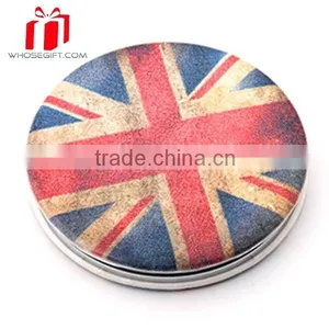 Square Compact Mirror,With Pu Leather On The Lid thumbnail-1