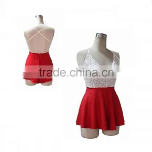 White And Red Cross Sexy Women Dress thumbnail-2