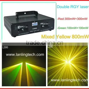 (L2080)400mW+400mW Double Heads RGY Laser Professional Stage Lighting thumbnail-1