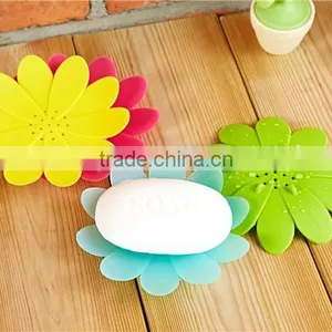 New Design Flower Shape Silicone Soap Dish With Drain thumbnail-5