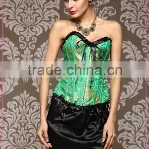 Sexy Brocade Fabric Corset Srapless for Mature Women thumbnail-4