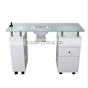 Movable Draft Fan Glass Manicure Table Nail Station Nail Bar Wholesale thumbnail-1