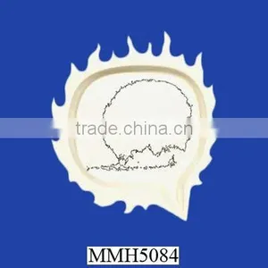 Shasta Plumbbob Custom White Ceramic Bubble Plate thumbnail-1