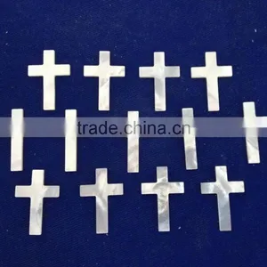 White Mother of Pearl Cross Pendant thumbnail-1