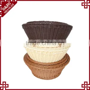 PE Rattan Handmade Woven Customized Supermarket Kitchen Storage Bread Basket thumbnail-5