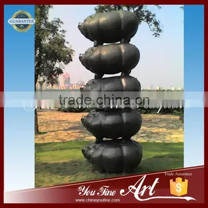 Abstract Bronze Pigs Sculpture for Garden Decor thumbnail-1