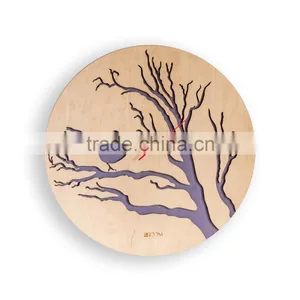 Modern Wall Clock "Bird", Large Wall Clock, Wooden Clock, Wood Decor White Bird Interior, Plywood, Handmade Clock thumbnail-3