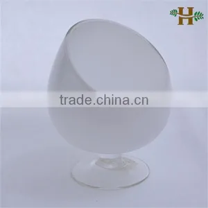 Handmade Oblique Opening Colored Glass Candle Holder on Foot thumbnail-2