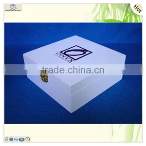 Painted Large Square Lock Wooden Packing Box thumbnail-2