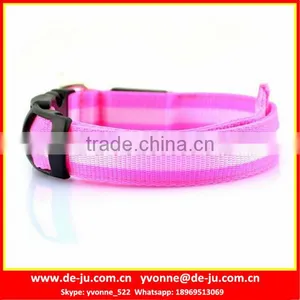 Wholesale Pink Strap Buckle LED Dog Collar Rechargeable thumbnail-1