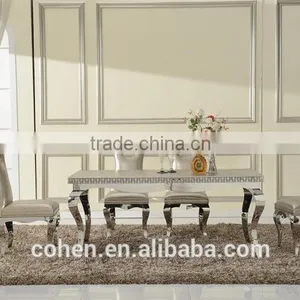Hot Selling Modern Wooden Dining Table Set Dining Table and Chair for Stainless Steel Furniture and Home Furniture thumbnail-1