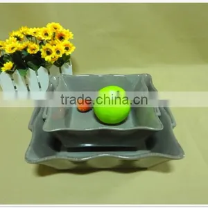 Wholesale Daily Use Colored Square Porcelain Cute Bakeware With Two Handle thumbnail-2