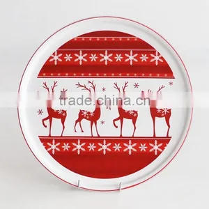 Stoneware Pizza Plate With Christmas Decal thumbnail-1