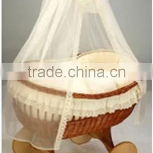Handmade Wicker Doll Pram Baby Sleeping With Handles thumbnail-6