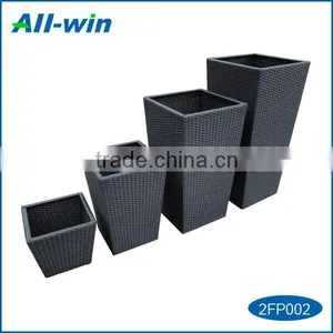 4 Pcs Square PE Rattan Flower Pot With Steel Frame thumbnail-1