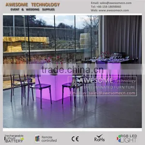 Led Light Illuminated Plastic Luxury Dining Set for Wedding thumbnail-1