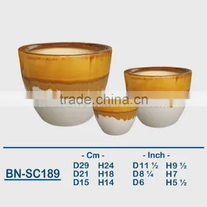 Vietnamese Ceramic Glazed Indoor Pot/ Indoor Planter BN-SC189 thumbnail-1
