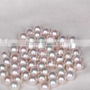 Half Drilled 7.5-8mm White Round Loose Akoya Pearls thumbnail-1