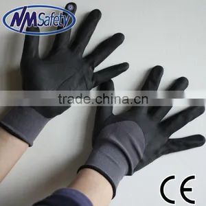 NMSAFETY 15g Nitrile Coated Nylon Palm Gloves 3/4 Foam Nitrile Coated Gloves thumbnail-1