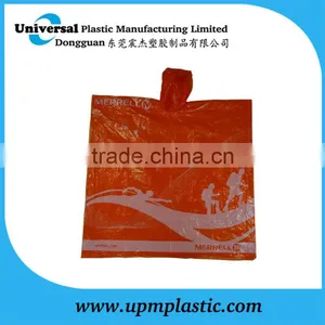Plastic Red Rain Poncho With Hood thumbnail-1