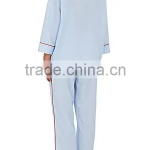 Wholesale Custom Made in China Plain Indian Cotton Spandex Cotton Pajama Tops and Pants thumbnail-5