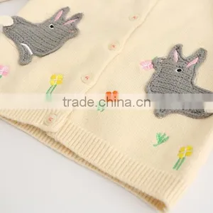 Fine-knit Kids Cardigan Sweater in 100%cotton Bunny Pattern thumbnail-5