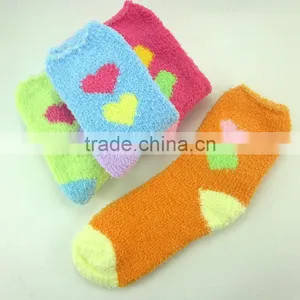 Best Love Pattern Plush Home Girl Socks thumbnail-1