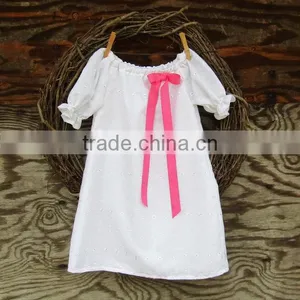 2017 New Arrival Baby Clothes Wholesale Hot Sale White Cotton Cheap Children's Boutique Fashion 3-5 Year Old Girl Dress thumbnail-5