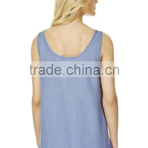 Fashion Good Quality Tencel Shell Women's t Back Tank Top thumbnail-2