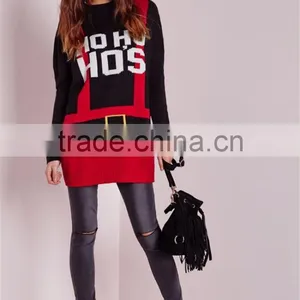 Custom Pattern Design Women Oversized Christmas Jumper Longline Sweater Knitwear Pullover Long Sleeve thumbnail-4