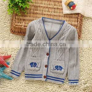 2014 Casual Y Neck Knitted Pattern Kid Sweater Wholesale thumbnail-1
