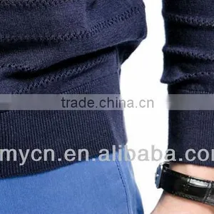 2014 Hot Sale Men's Horizontal Stripes Pattern Jacquard Pullover Sweater thumbnail-4