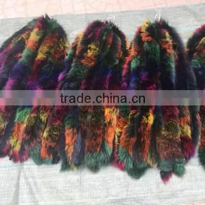 BBG-H-24 Popular Professional Real Fox Fur Trimming Strip Detachable Cheap Fox Fur Collar Hood thumbnail-1