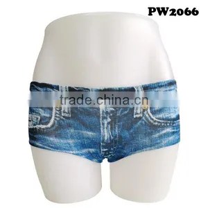 Ladies Boyshort With Imitation Jeans Printing thumbnail-1