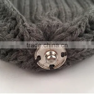 Myfur Matched Color Real Raccoon Fur Bobble Attached Wool Beanie Hat thumbnail-5