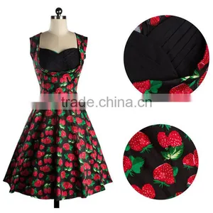 Plus Size Vintage Floral Swing Pinup Rockabilly Evening Party Dress thumbnail-3