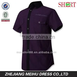 2017 Twin Chest Pockets Contrast Color Short Sleeve Embroidery Polo Shirt for Men thumbnail-1
