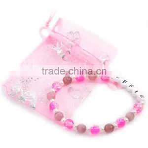 Cat's Eye Glass Bracelets Mixed W/Acrylic Round Beads "EFFIE" Carved 20cm(7 7/8")long,Newest thumbnail-1
